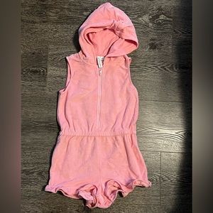 Janie and Jack Terrycloth Pink Romper size 7